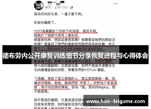 德布劳内公开康复训练细节分享恢复进程与心得体会 德布劳内公开康复训练细节分享恢复进程与心得体会
